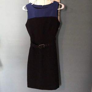 Banana Republic Belted Black and Blue Dress